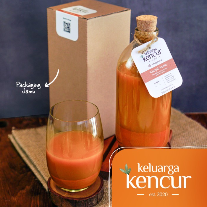 

(BISA COD) Jamu Kunyit Asem Keluarga Kencur botol kaca 500ml - Normal sugar