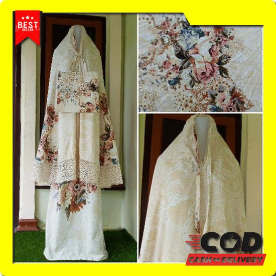 Mukena Wanita Super Premium Renda Mewah Motif Bunga || Mukena Exclusive Muslimah Dewasa || Soffar Mu