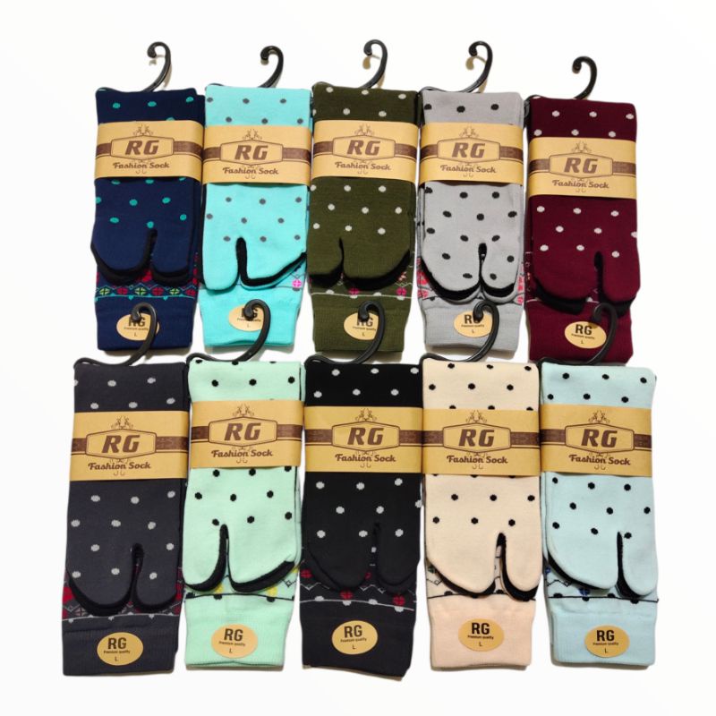 KAOS KAKI JEMPOL MOTIF NILON MUSLIMAH DEWASA MOTIF POLCADOT-1