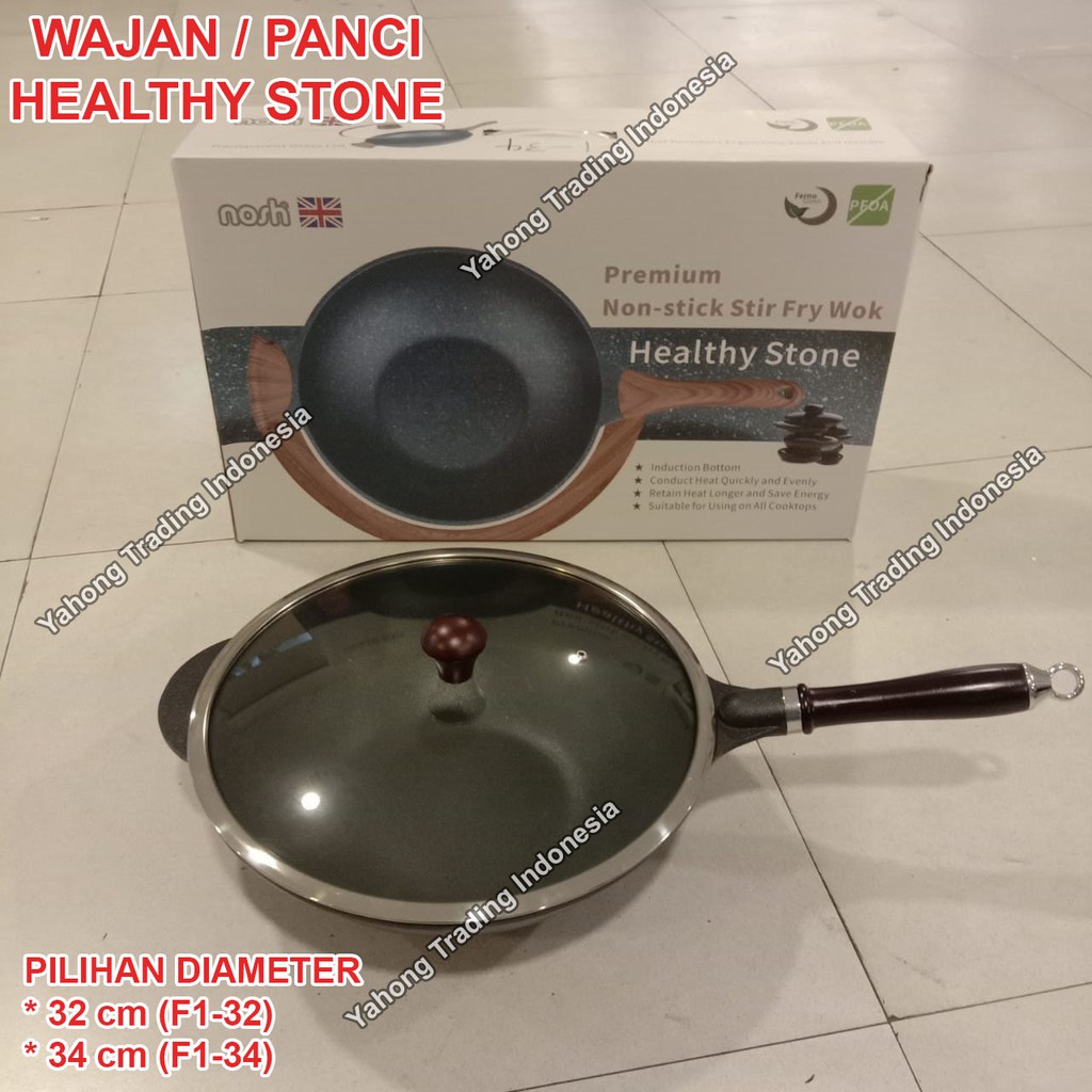 Healty Stone Alat Masak Pan Panci Wajan Jumbo Anti Lengket F1