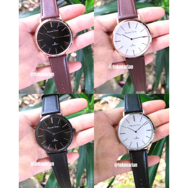 Alexandre Christie Original AC 8490MH Kulit Pria Classic Steel