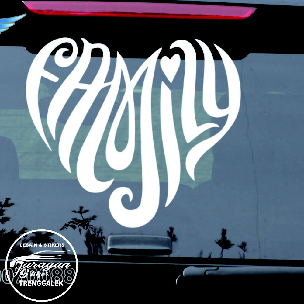 Stiker Cutting FAMILY model typo untuk kaca dan bodi mobil motor