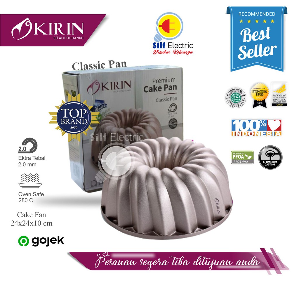 Kirin Premium Cake Pan Die Cast Cetakan Kue Premium Champagne Gold 24 Cm - Classic