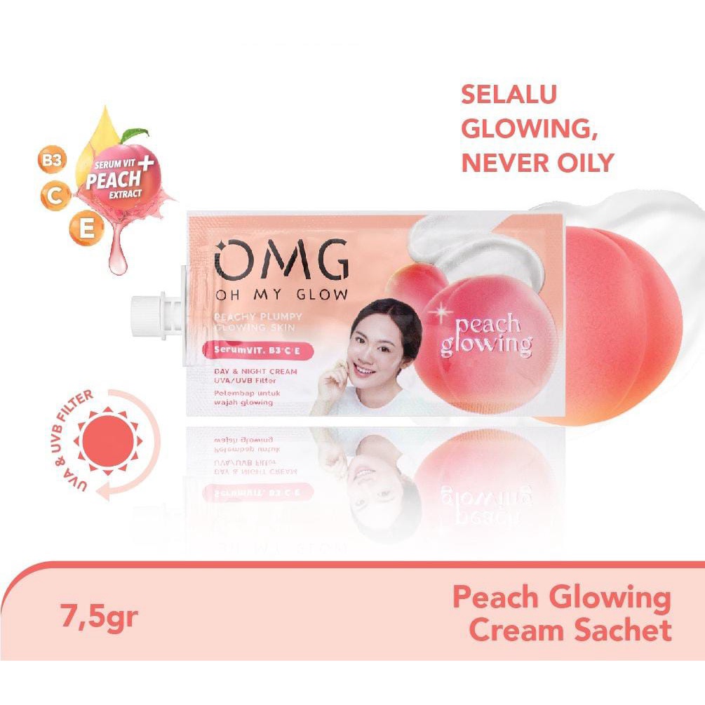 OMG Oh My Glow Peach Glowing Cream 7,5gr (Sachet)