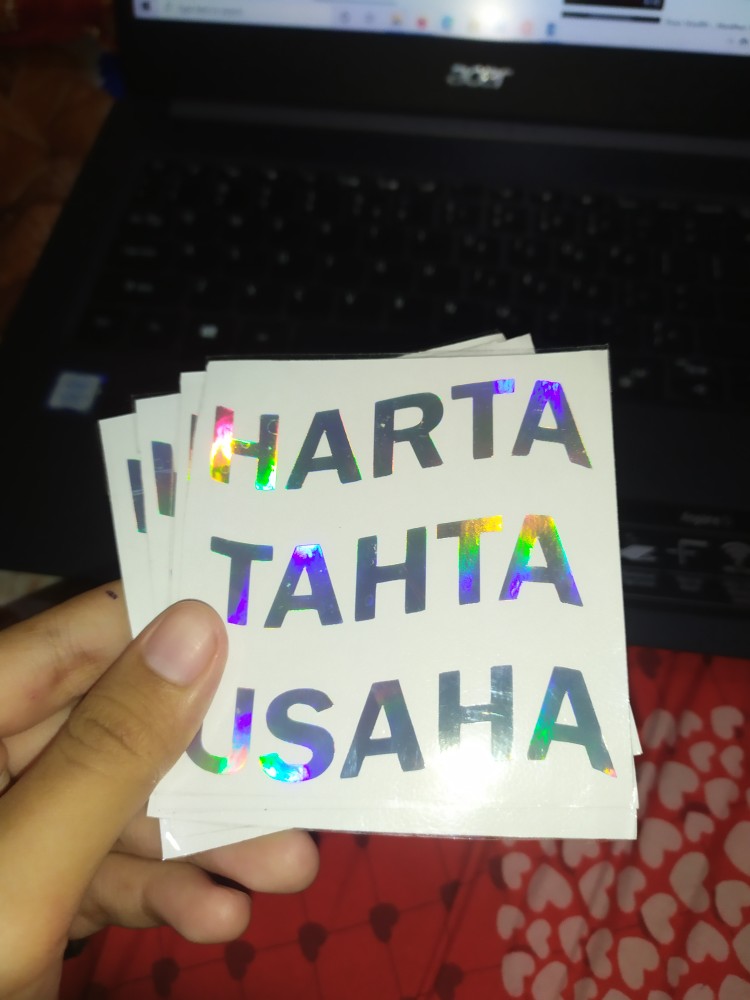 Stiker Cutting Harta Tahta Hologram