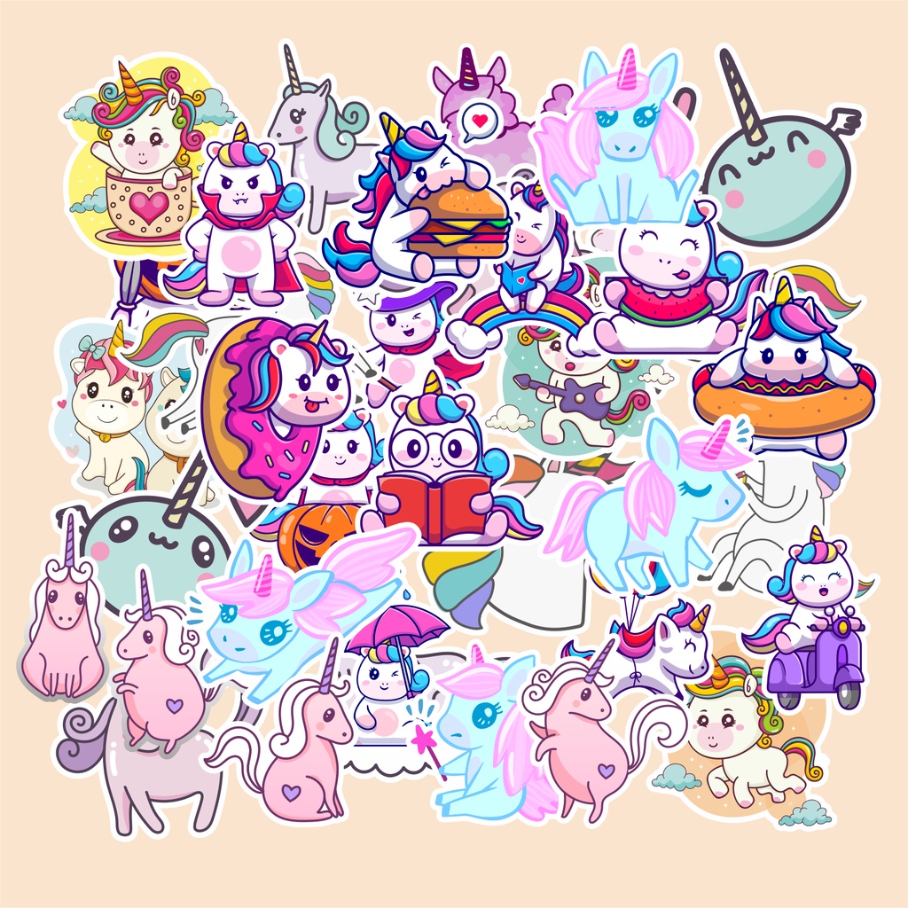 

(random)cetak stiker murah tema CUTE UNICORN