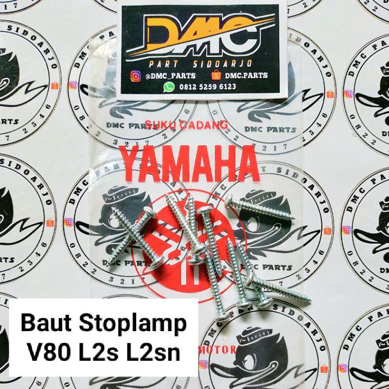 Mica Bolt Stop / Baut mika Stoplamp Yamaha V75 V80 YB100 L2g L2s L2sn ( 2pcs Baut Saja)