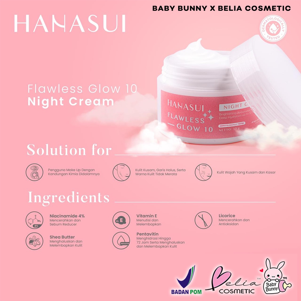 ❤ BELIA ❤ HANASUI Glow Series | Collagen Water | Acne Treatment | Flawless Glow 10 Series | Acne Spot | Night Day Cream | Essence | BPOM