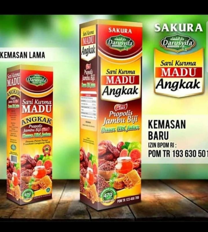 

(COD) SARI KURMA MADU ANGKAK DARUSYIFA Plus Propolis Jambu Biji Daun Ubi - 470 gram