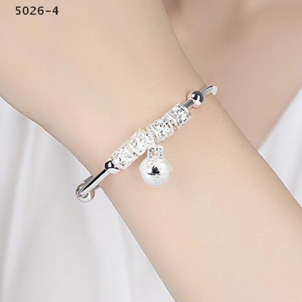 5026-4 Vintage Fashion Women Bell Jewelry Silver Plated Cuff Bracelet Charm Bangle Gift 5026-4