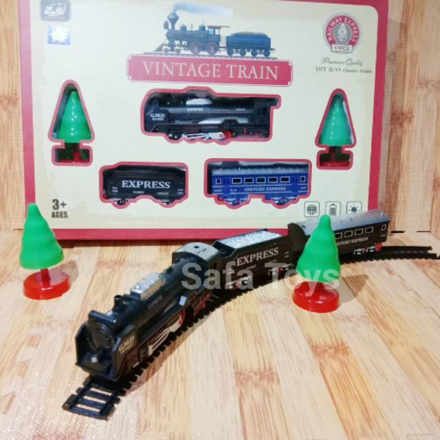 Mainan Anak Kereta Classic VINTAGE TRAIN Lampu