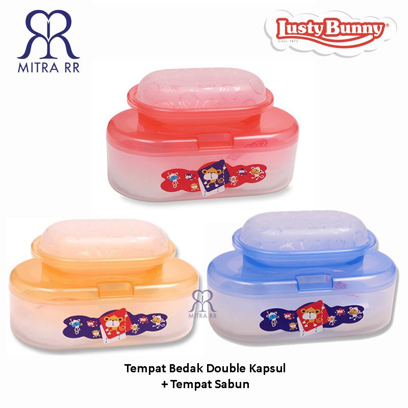 Lusty Bunny Tempat Bedak Bulat Double Kapal / Double Kapsul +Tempat Sabun Anti Pecah – Lusty Bunny