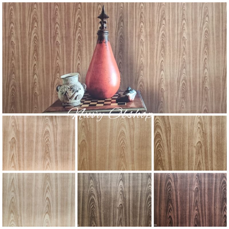 WALLPAPER DINDING SERAT KAYU / WALLPAPER SERAT KAYU BAHAN VINYL