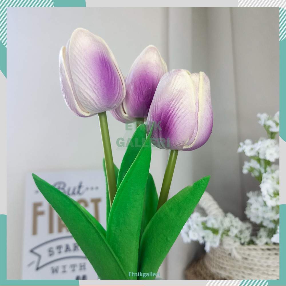 Bunga TULIP Artificial, Bunga Plastik Hias Home Decor Shabby, Bunga Hias Dekorasi Rumah