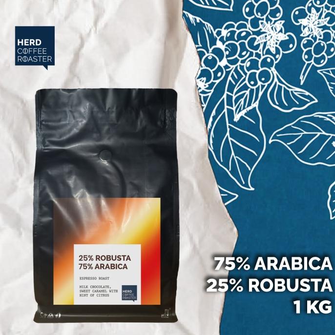 

BIJI KOPI 1KG 75:25 espresso blend es kopi susu arabica robusta grosir -Diskon Besar
