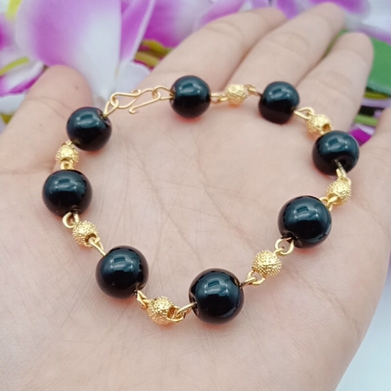 gelang wanita lapis emas permata giok terbaru star+