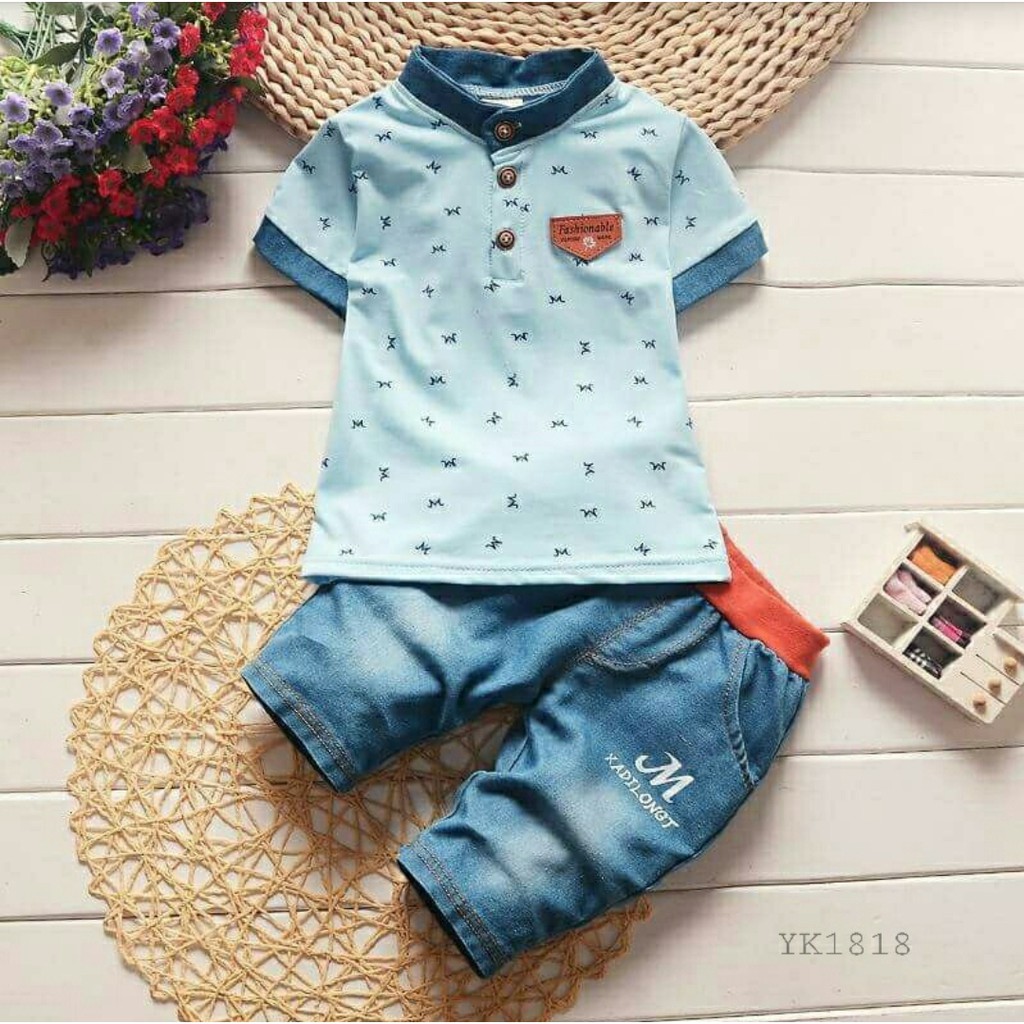 *[VLFK] Setelan anak / Pakaian Anak laki / Fashion Anak Laki / Baju Setelan Anak motif / Set Anak