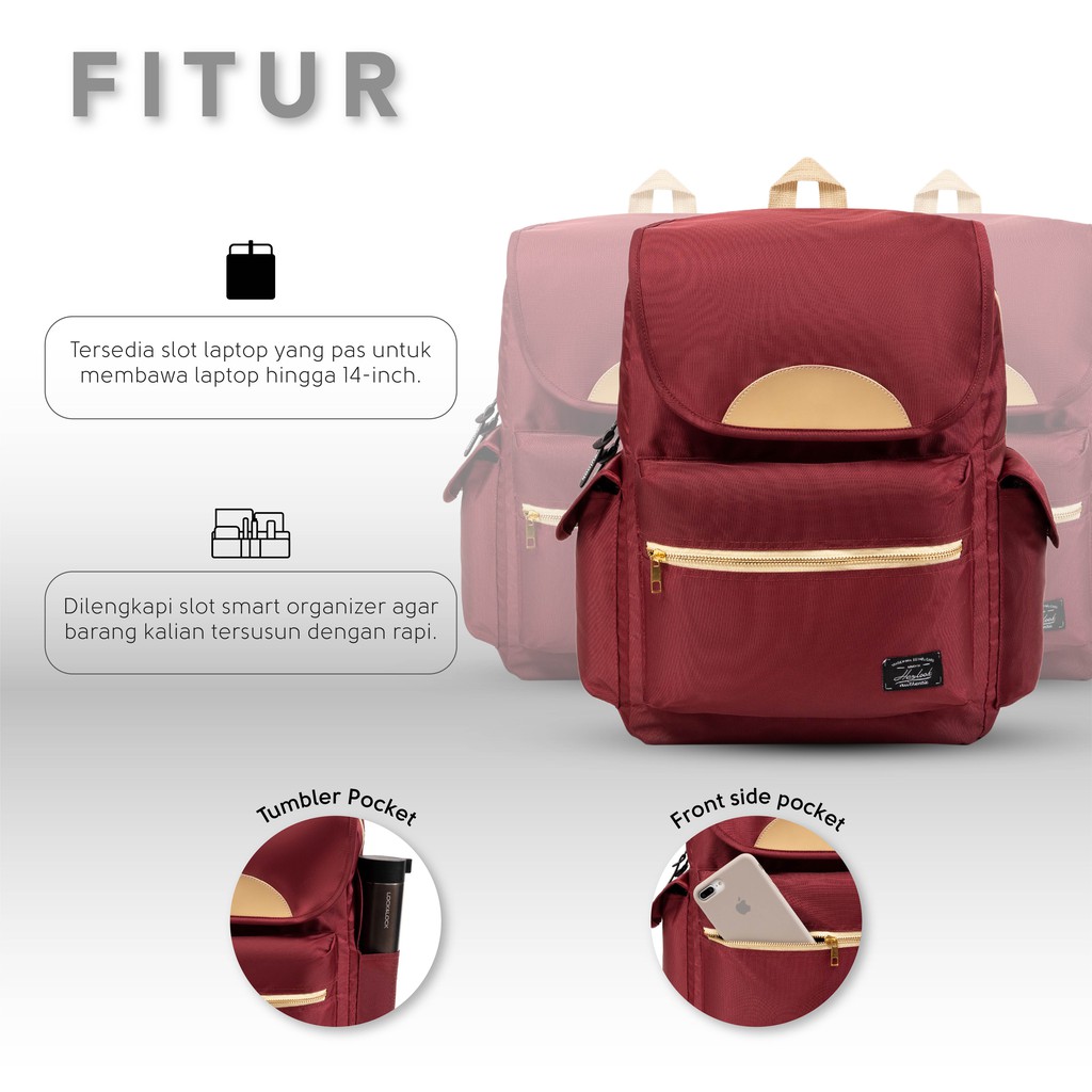 HEYLOOK Project - (Free Raincover) Tas Ransel  Laptop Wanita Backpack KIERRA Tas Leptop 14-16inch Tas Sekolah Perempuan Tas Kuliah Tas Punggung Terbaru