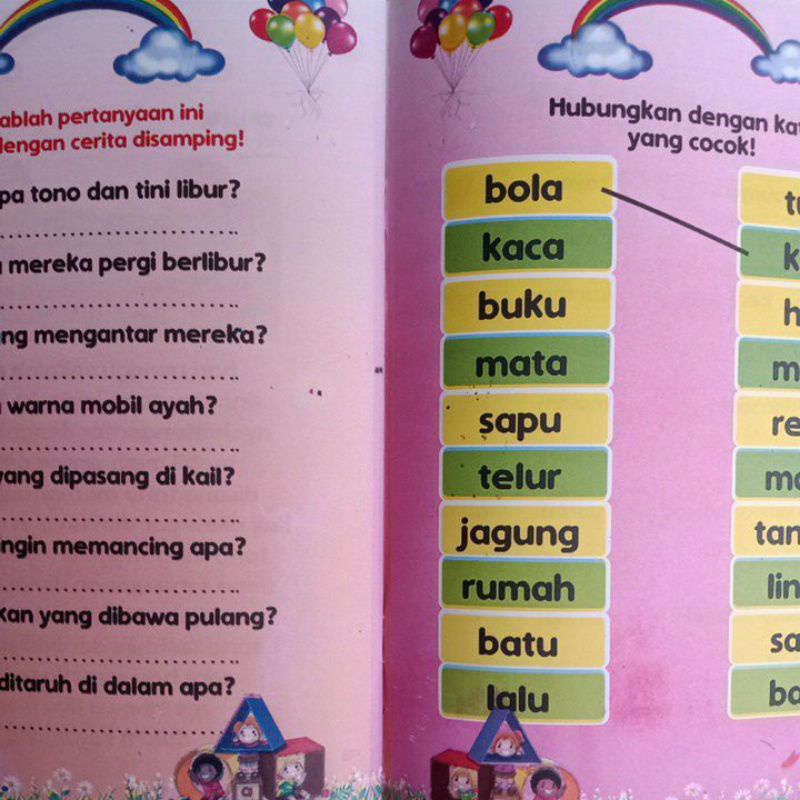 Buku Aku Cepat Pintar Membaca Kata Dan Kalimat Untuk Pra TK &amp; Tk