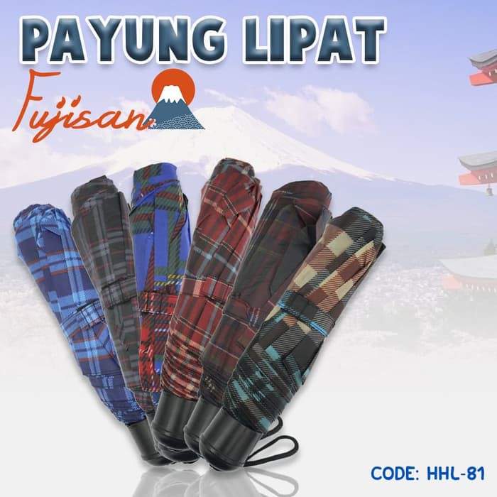 Promo Payung Lipat Fujisan Motif Kotak Kotak Anti Uva 90% 3d 10 Jari  Aluminium Ringan Souvenir oXBAb7fBXxjVY