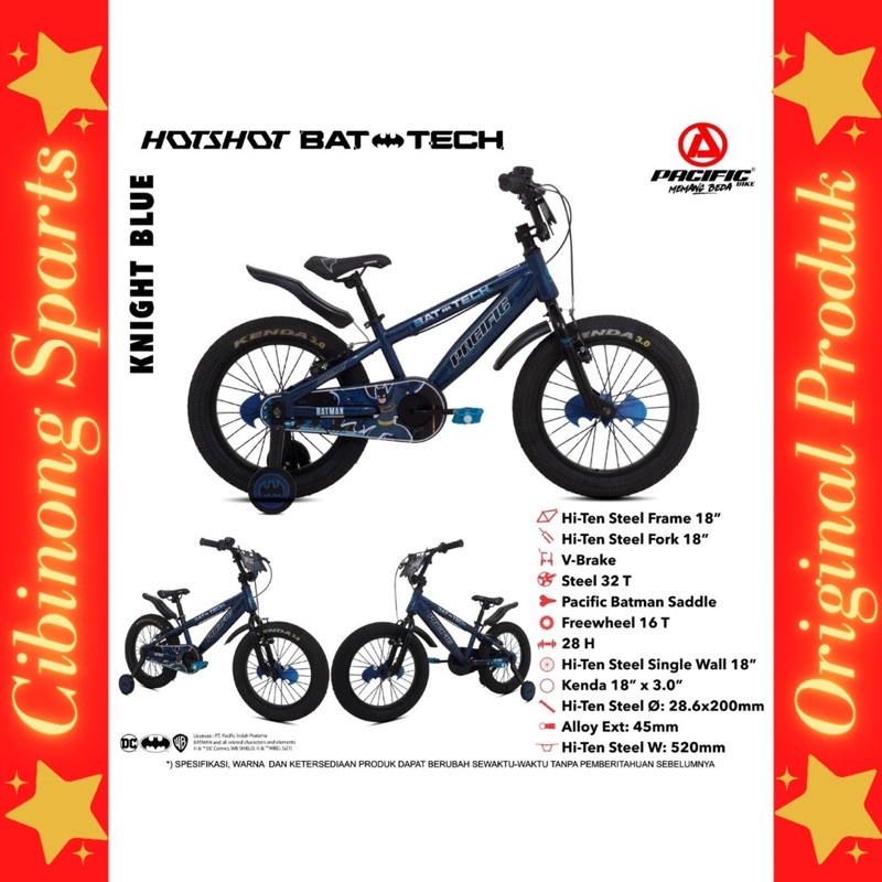 [EKA JAAYA SEPEDA] Sepeda 18 BMX Pacific Hotshot Batman Tech New 2021