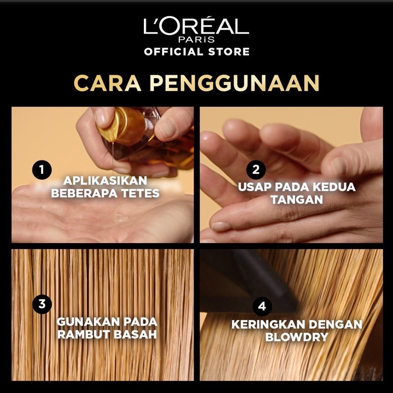 Loreal Paris Elseve Extraordinary Oil Gold Hair Treatment Serum - 100ml - Perawatan Rambut Loreal