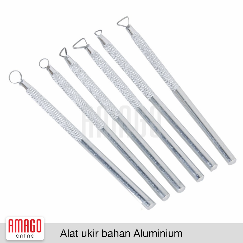 ALAT UKIR CLAY TANAH LIAT DAN KERAMIK - CLAY TOOLS - BAHAN ALUMINIUM - ISI 6 BUAH