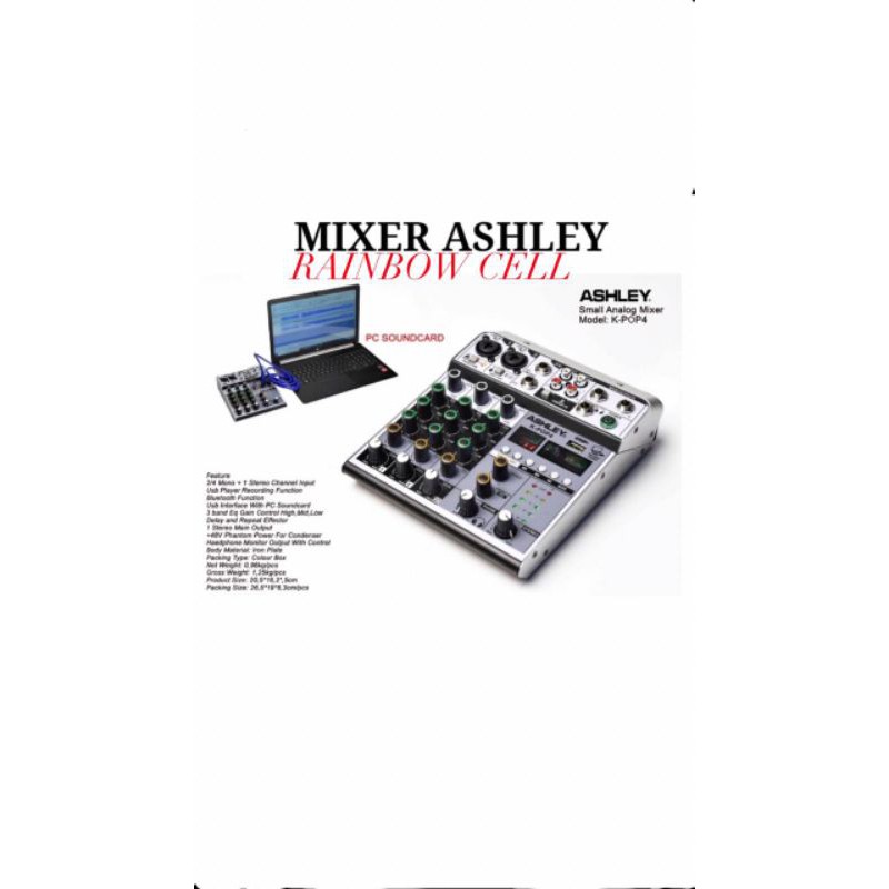 MIXER AUDIO ASHLEY K-POP 4 ORIGINAL. 4 CHANNEL GARANSI