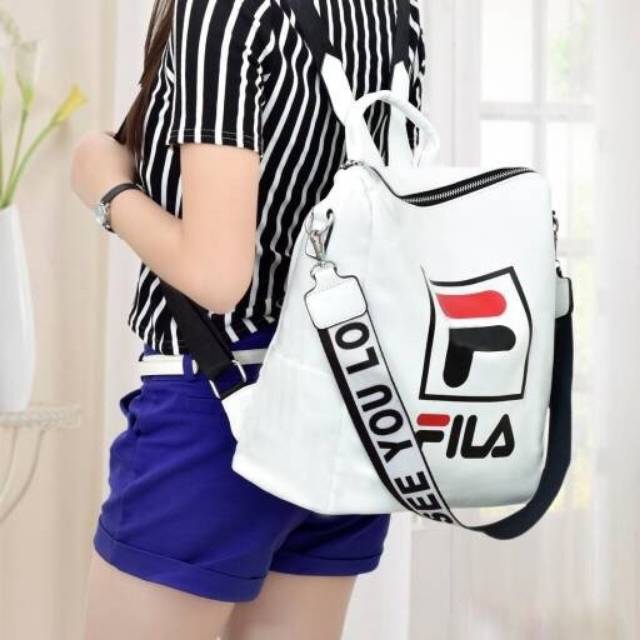 Backpack fashion ransel fila tas gendong fila tas wanita tas gendong ransel murah