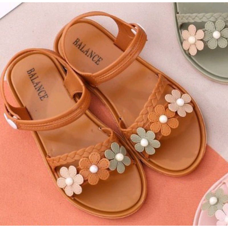 Sandal Anak Perempuan Tali Bunga AZALEA impor 6696 - 1 BalanceSendal anak tali jelly merk balance 12
