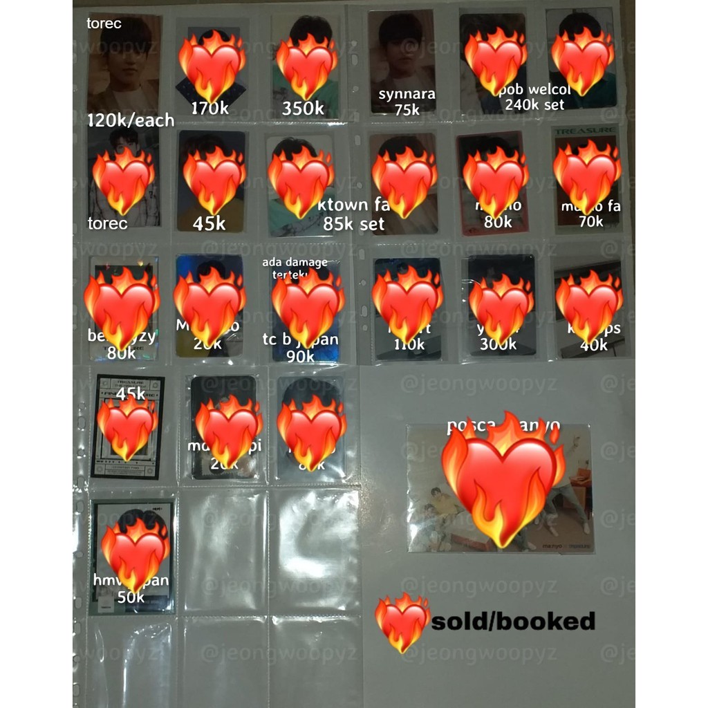 [BACA DESC] Treasure Jeongwoo Photocard Benefit FA Tower records japan FA synnara FA