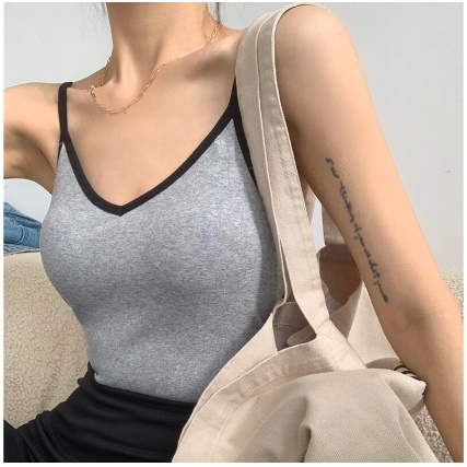 KINDSTORE❤ | Ganghua Tank Top Atasan Tali Tipis Bahan Premium