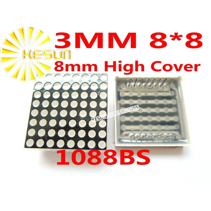 HQ 3MM  8X8 dot matrix module  red common anode 1088BS