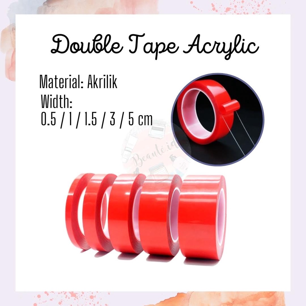 Double Tape Akrilik Selotip Perekat Dua Sisi Rekat Kuat Serbaguna Untuk Rumah Dinding Mobil Double Sided Tape Transparent Adhesive Acrylic No Trace Sticker 0.5 / 1 / 1.5 / 2.5 / 3 / 5 cm x 3 m