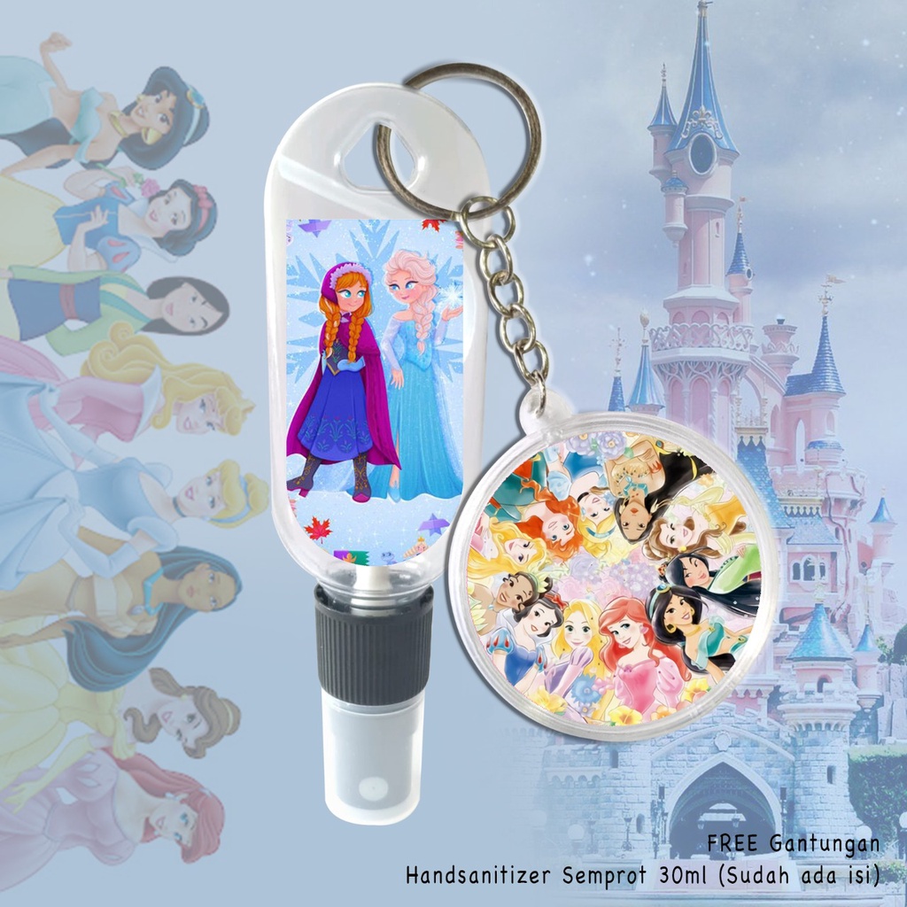 (FREE GANTUNGAN KUNCI) HAND SANITIZER SPRAY 30 ML / CARTOON D I S N E Y / BEST SELLER / ANNA &amp; ELSA