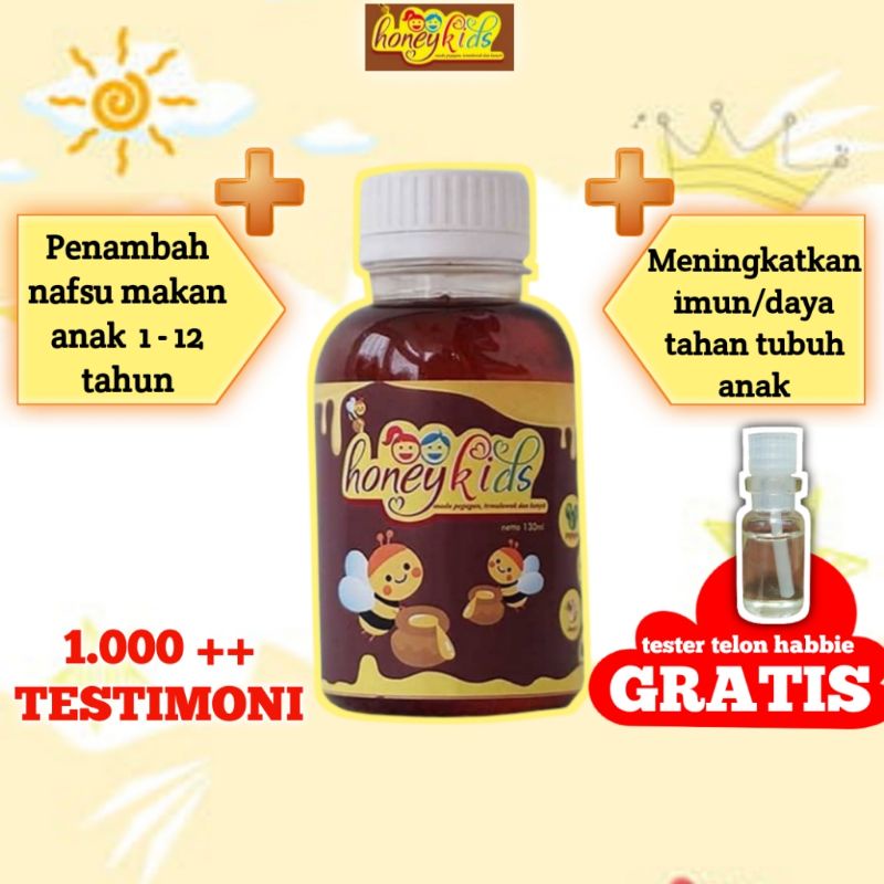 Honeykids Madu Penambah Nafsu Makan Anak /Madu Pegagan,Kunyit 130 ml Original