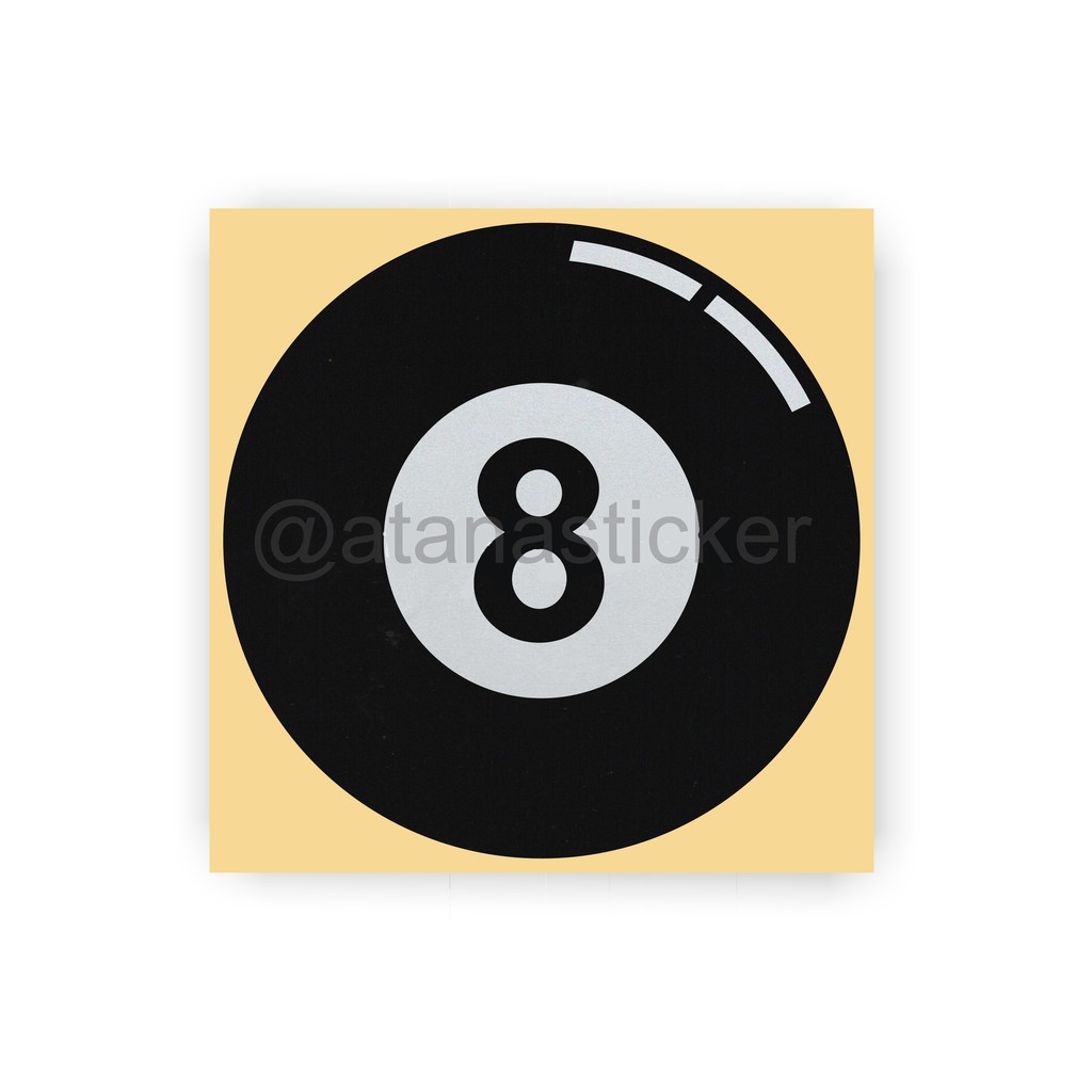 Sticker Cutting 8 Ball Pool Billiard 6x6cm