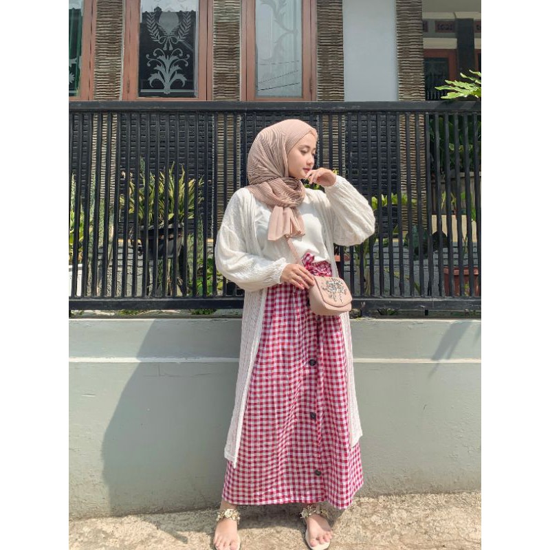 ROK PANJANG SKIRT ROK BUTTON