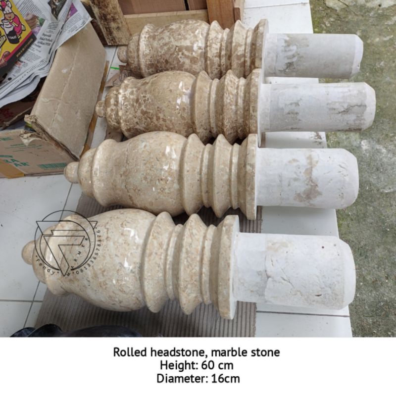 Nisan gulung batu marmer tulungagung T.60 D.16 harga bijian free  packing
