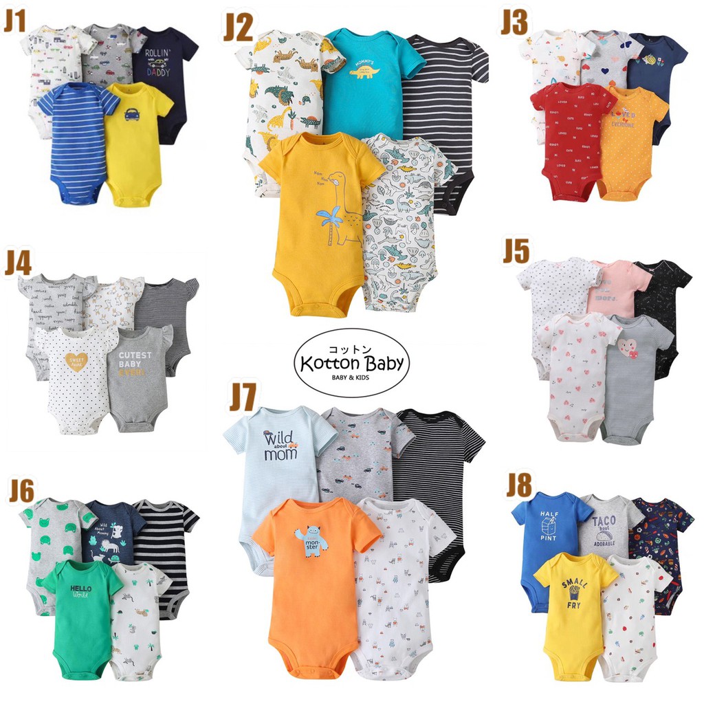 [ISI 5] 3-12 bln PAKAIAN BAYI [Kualitas Impor] jumper BAJU ANAK UNISEX catalog ZF J