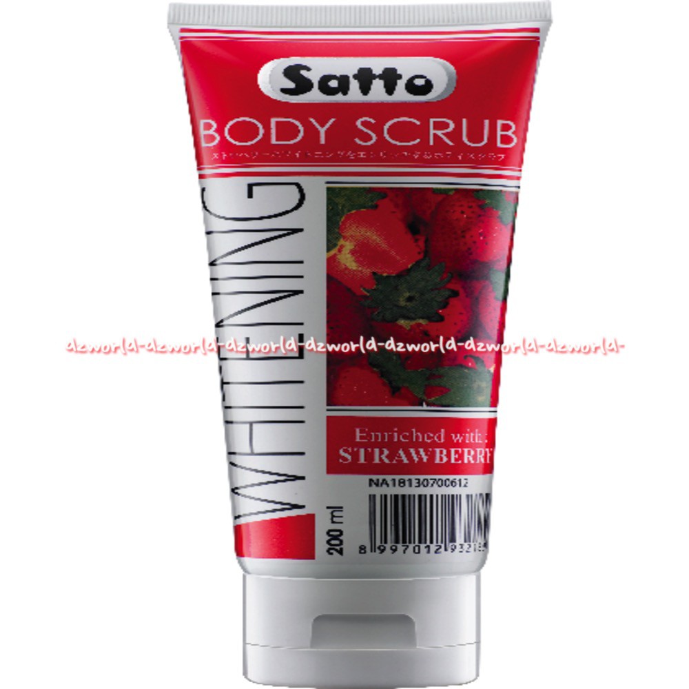 Satto Body Scrub Whitening Orange 200ml Sato Krim Skrub pemutih Kulit