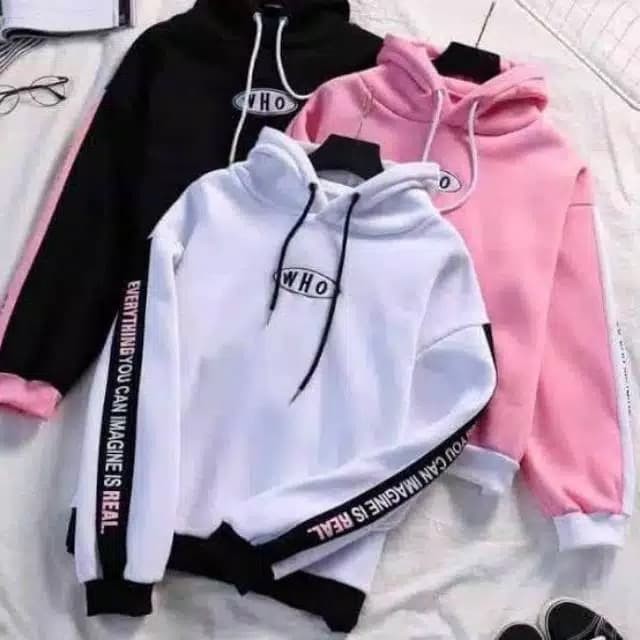 TBI Fashion Baju Atasan Sweater Hoodie WH Outer Model Korean K-Pop SNSD Twice