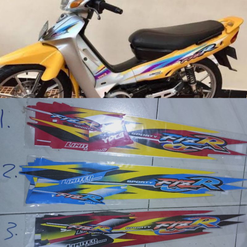LIS STIKER STRIPING YAMAHA FIZR F1ZR KUNING MERAH SILVER MILLENIUM 2000 FULLSET STANDAR ORI