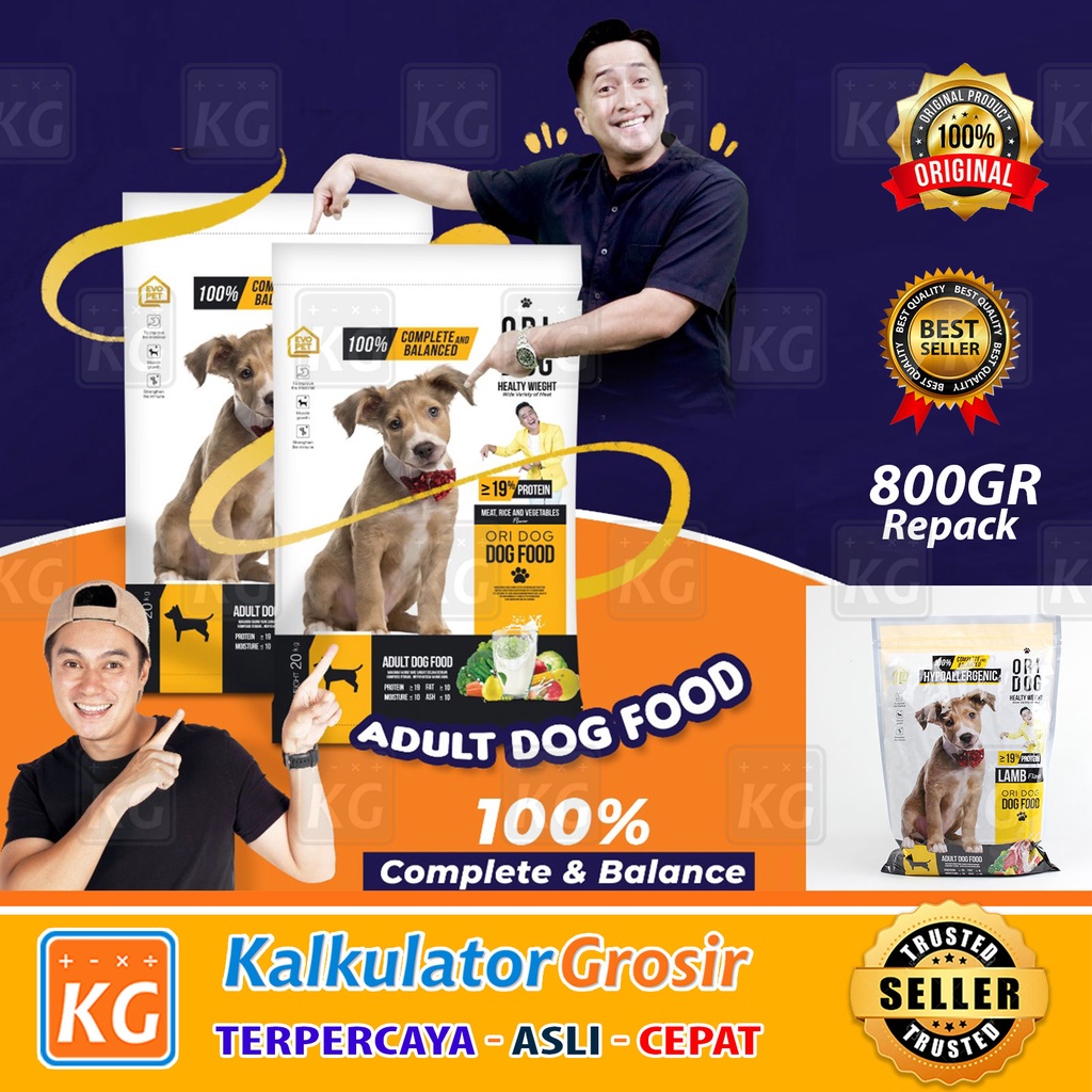 Makanan Anjing Kering Ori Dog Daging Sapi / Domba Bolt 800gr Dog Food Dry Nutrisi Seimbang Rasa Petopia Life Dog Baim Wong