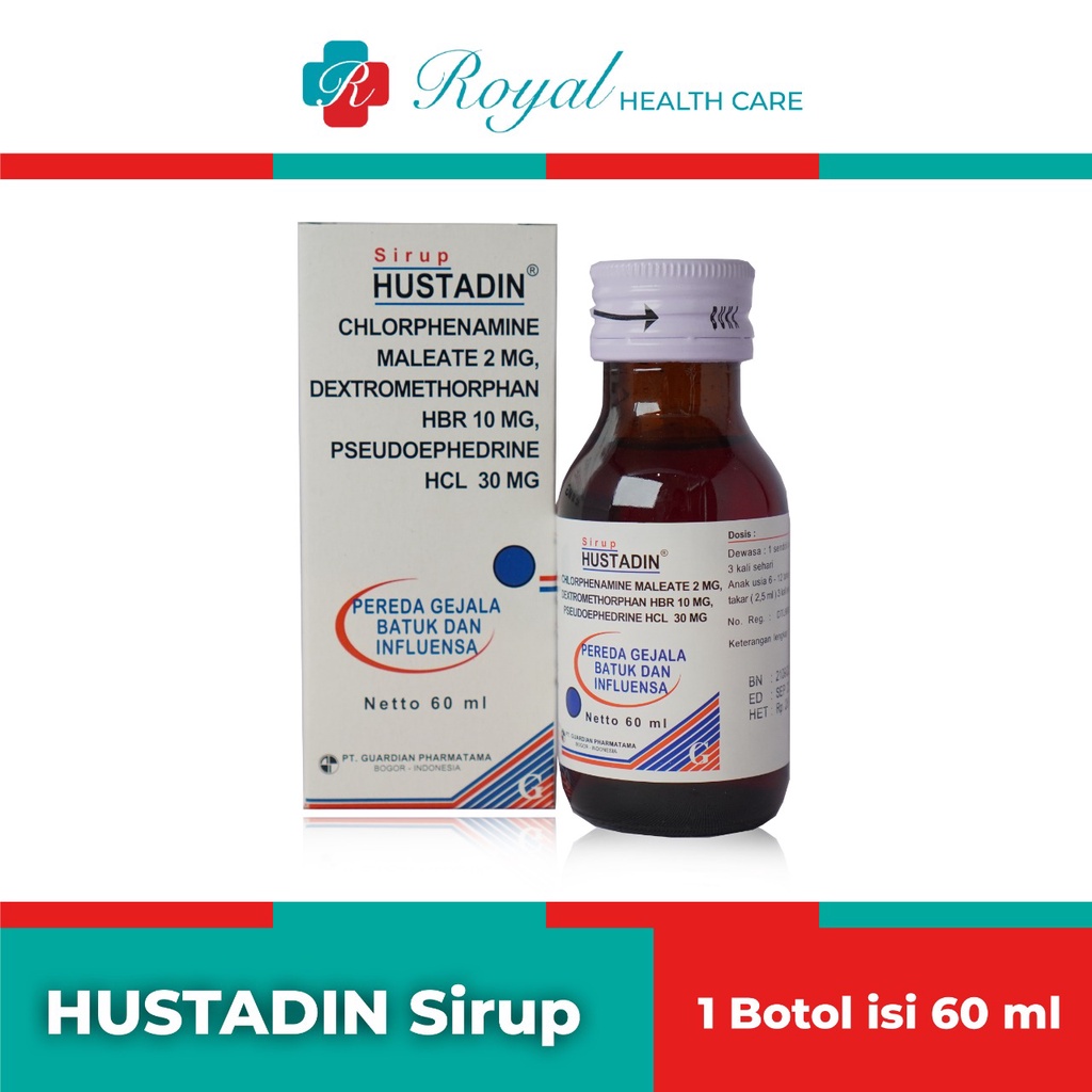 HUSTADIN SIRUP 60 ml Meredakan Flu dan Batuk pada Anak