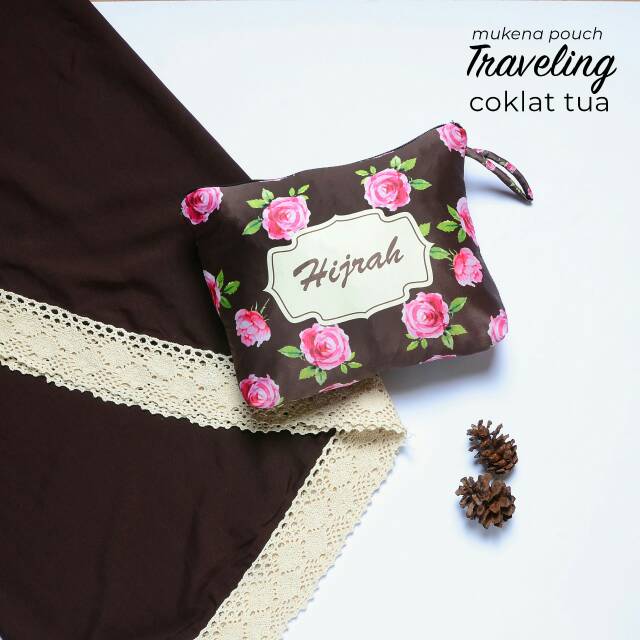 MUKENA DEWASA POLOS RENDA MUKENA POLOS COKLAT TUA MUKENA POUCH TRAVELLING COKLAT TUA Mukena lebaran