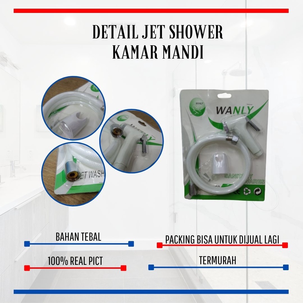 JET SHOWER CLOSED CEBOK WC SEMPROTAN DUDUK KAMAR MANDI PUTIH/CROME WANLY