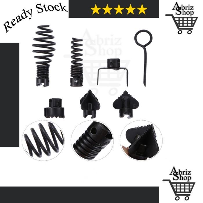 Pembersih Saluran Kepala Mata Bor Spiral Mesin Rooter Drain Snake Cleaner Pipa Mampet