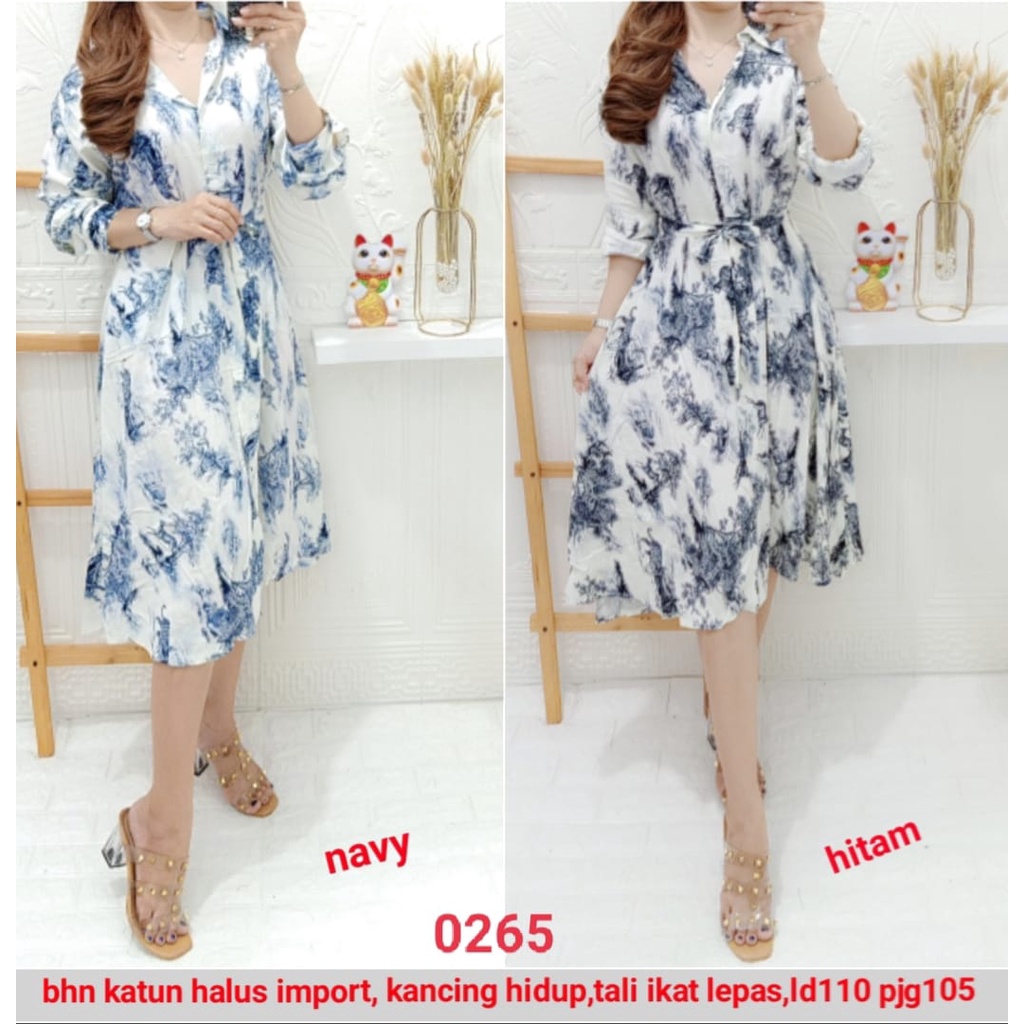 Dress tunik dior tangan panjang ,LD110 panjang 105,0265