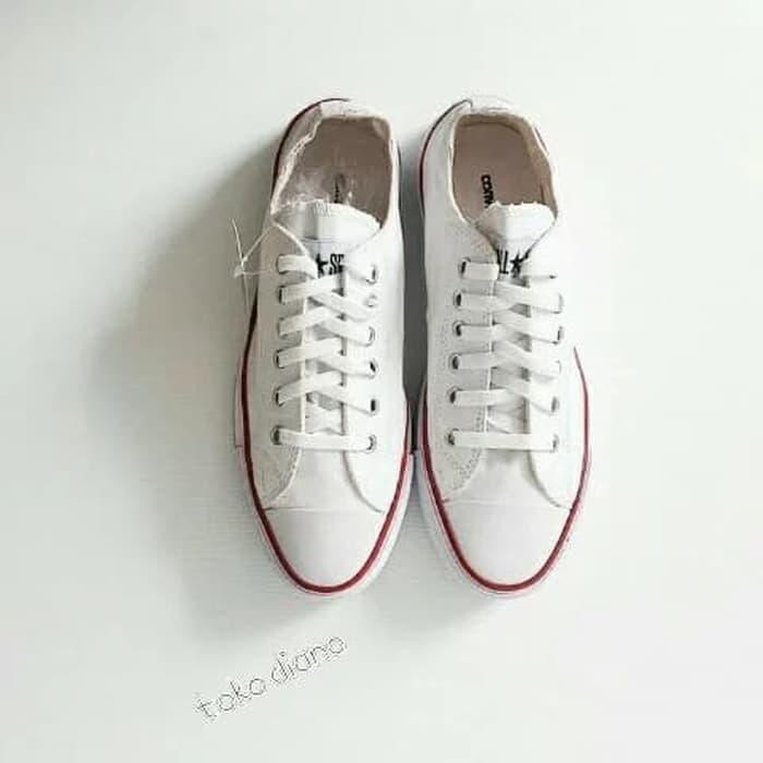 SEPATU CONVERSE CASUAL PRIA WANITA LOW HIGH WHITE PUTIH GRAD ORIGINAL - PUTIH, 36